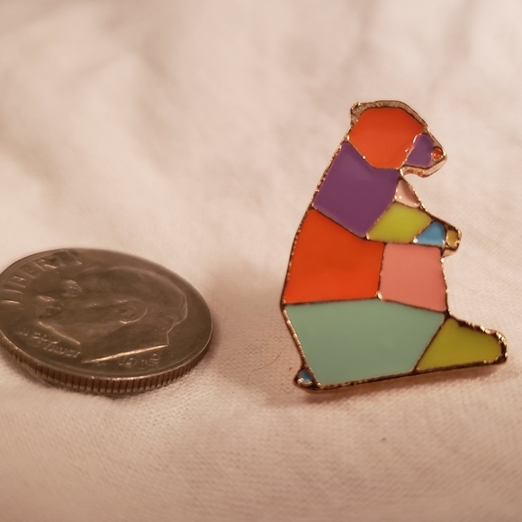 3/$20 pin sale!! Origami Bear Enamel Pin - Picture 2 of 2